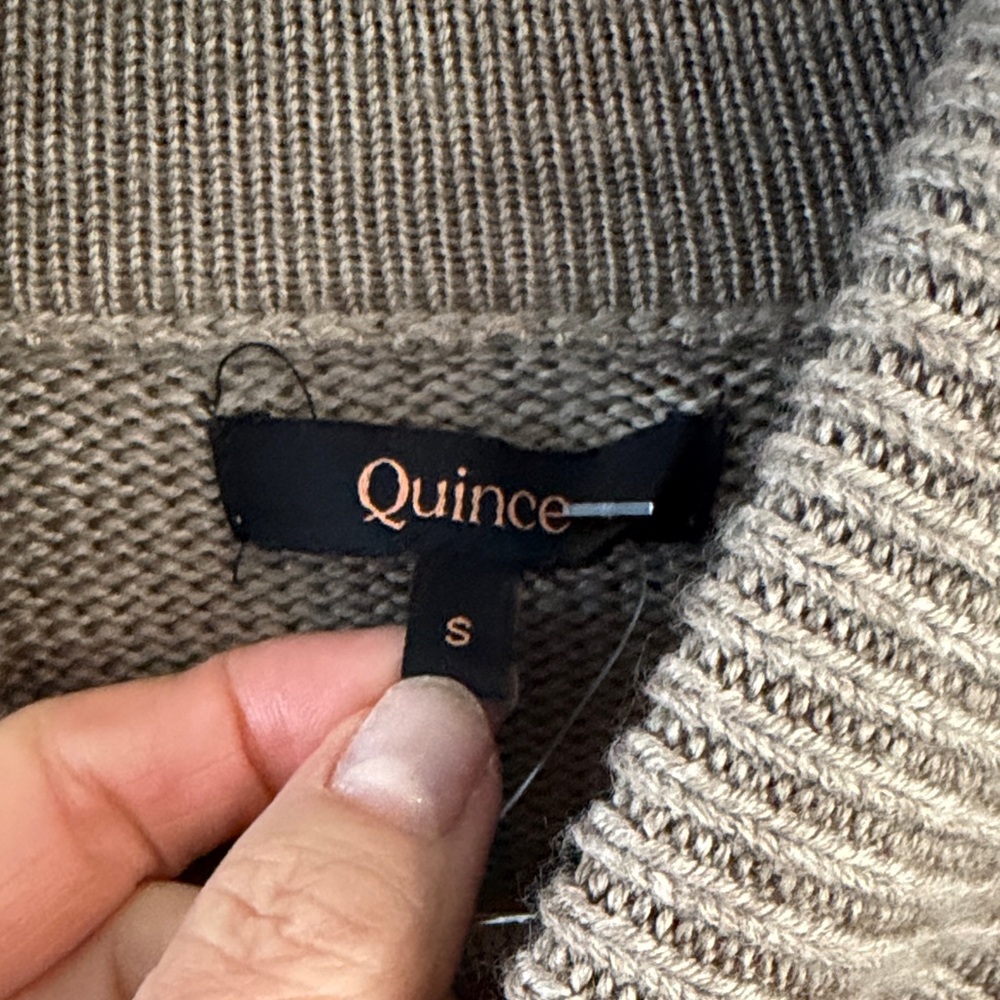 Quince Australian Merino wool mock neck Boxy Sweater in Malted Toffee size S - Picture 6 of 7